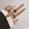 Conjunto de anillos negros de AliExpress para mujer, sencillos, de estilo Xi Feng Ha, de 9 piezas, al por mayor.
