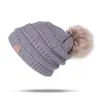 Chapéu de Tricô com Pom-Pom Popular Transfronteiriço, Chapéu de Inverno Unissex para Deslocamento ao Ar Livre, Chapéu de Tricô Casual Quente e Estiloso
