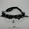 Anillo de Pierna Lolita Ge Feng Harajuku Punk Oscuro Cadena Sexy para Muslo Lazo de Encaje Adornos para Pierna JK Tobillera