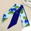 Lenço de Seda Versátil de 96 cm de Comprimento com Laço, Fita Floral e Fita Decorativa para Amarrar no Cabelo ou Decorar Bolsas como Lembrança