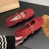 Sapatos Mary Jane Delicados em Camurça para Mulheres, Versáteis para o Dia a Dia na Primavera de 2026, Planos, com Solado Macio, Rasteirinhas Slip-On com Fivela, Mocassins