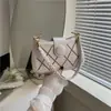 Bolso de Cadena de Perlas Lingge para Mujer Nuevo 2025 Bolso Cruzado Texturizado de Moda Bolso de Hombro Estilo Occidental Casual para Mujer