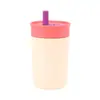 Copo de Aço Inoxidável com Canudo 12oz Simples e Estiloso, Copo Térmico Portátil à Prova de Vazamentos para Uso em Casa e no Escritório, Copo de Café