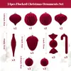 Decoraciones Navideñas Transfronterizas, Juego de 24 Piezas, Bolas de Plástico con Aterciopelado Forma de Bastón de Caramelo, Bolas Colgantes Navideñas