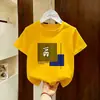 Moda Veraniega Tops Infantiles para Niños Mayores, Camisetas de Manga Corta de Algodón Puro para Niños, Camisetas Sueltas y Versátiles