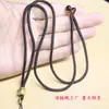 Colgante de Cuerda Retráctil de Seis Caracteres Chapado en Aleación de 2 mm, Pixiu, Tangka, Cristal de Cera de Abeja, Jade, Oro, para Colgar en el Cuello para Hombres y Mujeres