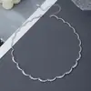 Collar de Sonrisa con Circonita de Colores Patrón Ola Nueva para Mujer, Gargantilla Diaria de Lujo Ligero Exquisita Sensación de Alta Gama, Cadena de Clavícula Versátil de Moda