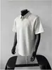 Camisa Polo de Cor Sólida para Homem, Manga Curta, Estilo Verão, Tendência, Algodão Amônia Líquida 280g, Estilo Americano, Tamanho Grande, Caimento Solto, Versátil, Tamanho Plus
