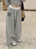 2025 Pantalones Casuales de Retazos Deportivos Retro Americanos Cintura Casual Otoño Unisex Holgados Casuales Ins Pantalones Largos Tendencia