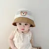 Chapéu de Sol para Bebê Verão Fino Chapéu de Pescador para Bebê Chapéu de Sol de Tela com Aba Larga Chapéu de Sol Infantil
