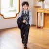 Novo Terno Estilo Chinês para Meninos, Conjunto de Colete com Estampa Chinesa Tradicional, Vestido de Primeiro Aniversário Infantil, Roupa de Performance para Padrinho de Casamento