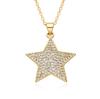 Colar de estrelas de cinco pontas europeu e americano cross-border feminino all-match High sense alto design de nicho de retenção de cores leve colar de luxo cadeia clavícula