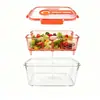 Saladkid Salad Pod Contenedor de Plástico para Ensalada con Tapa de Apertura Lateral, Frasco para Conservar Frescura, Contenedor Sellado
