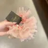 Scrunchie de Tul Rosa Esponjoso de Ensueño para Mujer 2026 Nuevo Estilo Princesa con Encaje Múltiples Capas para Cola de Caballo Accesorio para el Cabello