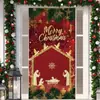 Nova capa de porta verde monstro Grinch transfronteiriça tecido de fundo decoração de atmosfera cortina de porta de Natal pano para pendurar bandeira de capa de porta