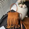 Bolso de Mano con Borlas Estilo Étnico Simple Retro Nicho para Mujer, Bolso de Hombro Cruzado de Moda Casual para el Día a Día