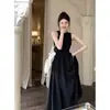 Vestido Retrô Francês de Verão 2026 para Mulheres, Vestido Longo Elegante e Sexy com Design que Marca a Cintura, Efeito Emagrecedor e Recorte nas Costas