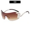 Gafas de Sol de una Pieza Transfronterizas Europeas y Americanas Moda Chica Popular Gafas de Sol de Serpiente Transmisión en Vivo Douyin Gafas de Sol de Moda para Hombre y Mujer Dropshipping