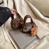 Bolso pequeño coreano para niños, con estampado de leopardo y cuadros, bandolera, accesorio para cambio de pintalabios, 2025