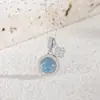 Collar de Trébol de Cuatro Hojas de Aguamarina Pura S925 para Mujer, Cadena de Clavícula Simple, Fresca y de Moda con un Toque de Lujo, Perfecto para un Regalo