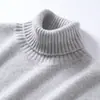 Suéter de cachemira de cuello alto para hombre, nuevo suéter de punto grueso liso de color sólido para otoño e invierno, camisa básica casual simple
