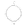 Collar con colgante de perla de mijo tejida a mano, con diamantes y cadena de clavícula, para mujer, nuevo producto de Internet, joyería explosiva.