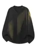 Camiseta Retrô Americana com Textura e Decote V de Manga Longa para Homem 2026 Nova Primavera Camisa Top de Camada Interna de Alta Qualidade