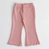Calça Estilo Coreano Infantil Ins Moda para Bebês e Crianças Pequenas Calça Flare Calça de Orelha de Madeira Versátil para Meninas Primavera e Outono