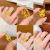 Tienda de oro con flores de oro arenoso francés antiguo, variedad de anillos, diseño nicho chapado en oro cobre, anillo Joker de moda al por mayor