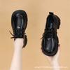 Mocassins vintage estilo britânico femininos, primavera e outono 2025, novos, sola grossa, salto alto, pequenos, masculinos, moda, cadarço, sapatos pequenos de couro