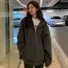 Chamarra Sudadera con Capucha Estilo Coreano para Mujer Otoño e Invierno Casual Nuevo 2025 Cárdigan Cierre Sudadera Gruesa