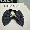Scrunchie de tweed xadrez com brilho estilo coreano para mulheres, acessório de cabelo de luxo leve para o dia a dia para prender o cabelo na parte de trás da cabeça