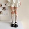 Calcetines de Verano para Niñas con Tira de Malla de Tubo Medio Coreanos de Moda con Encaje Cruzado Estilo Lolita Bebé de Tubo Largo Princesa