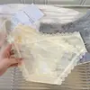 Carta de Amor del Mes de la Niebla~Braguitas Sexy de Satén Francés de Lujo Ligero con Encaje y Entrepierna de Algodón Puro Cómodas de Estilo Juvenil de Cintura Media