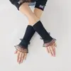 Nuevos guantes largos de otoño e invierno de lana tejida cálidos para mujer, tejido con puntadas de encaje, manga para el brazo, venta al por mayor, transfronterizo