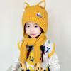 Novo chapéu infantil outono e inverno chapéu de malha para meninas cachecol peça única chapéu de proteção para orelhas de bebê chapéu de malha fofo