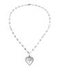 Collar de Corazón de Durazno con Flor Estilo Nicho Vintage Antiguo Japonés y Coreano Colgante de Amor para Chica Cool Cadena Clavicular de Acero Titanio Combinable