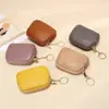 2025 Nova Carteira Pequena de Couro Macio com Zíper Chaveiro Casual Bolsa de Moedas Porta-Moedas Fino Bolsa Pequena de Armazenamento Feminina