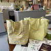 Bolso Nuevo Estilo 2025 Lona Bordada por Ambos Lados Estilo Coreano Estilo Ins Bolso Tote Casual de Hombro Grande