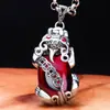 Colgante Sólido Yuhong Granate Rojo Colgante Pixiu Collar Elegante Femenino Dominante Masculino Venta Directa de Fábrica