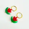 Pendientes Únicos y Exquisitos de Tulipán Fresco para Vacaciones Inspirados en Celebridades Diseño de Nicho Pendientes de Aro Florales para Mujer