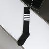 Meias de cano médio com listras em quatro cores, cinza, meias de primavera e outono, meias femininas de comprimento médio, longas, estilo japonês, famosas na internet, esportivas, jk, meias da moda ins