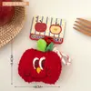 Muñeca de Manzana Pequeña de Dibujos Animados Lindos Set de Tres Piezas Colgante para Niñas, Monedero para Auriculares, Bolsa de Almacenamiento, Correa, Colgante Pequeño para Mochila