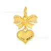 Puzuo Color Fuerte que Conserva 24K Oro Brillante Accesorios para Joyería DIY Colgante en Forma de Corazón Hielo Triturado Bolsa de Dinero Pulsera Collar para Mujeres
