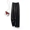 Pantalones de pierna ancha plisados de ácido acético satinado para mujer, nuevos de verano, textura, tipo mopa, pantalones casuales, rectos, fluidos, holgados