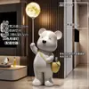 Urso Polar Sala de Estar Grande Enfeites de Chão Gabinete de TV Porta Decorações de Boas-Vindas Urso Violento Luminária de Lua Chá de Casa Nova