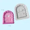 Marco de puerta de villa clásica puerta de castillo molde de silicona de fondant líquido decoración de pastel de chocolate DIY molde para hornear