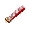 LLavero de metal con forma de cuerda de taladro y diamantes engastados a mano para coche, bonito colgante para bolso de mujer, llavero, anillo, accesorios de cuerda tejida