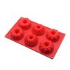 Molde para Bolo Savarin, Gelatina, Pudim, Mousse, Pão, Lanche de Silicone de Grau Alimentício com 6 Furos - Venda Quente Transfronteiriça