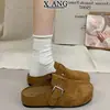 Zapatos Birkenstock de Piel Genuina Súper Suaves con Suela Gruesa para Mujer, Punta Cerrada, Medias Pantuflas, Slip-on, Sin Tacón, Zapatos de Hombre Perezoso, Mules